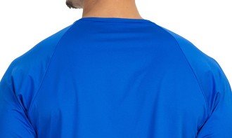 camisa masculina raglan gola redonda longa dry azul